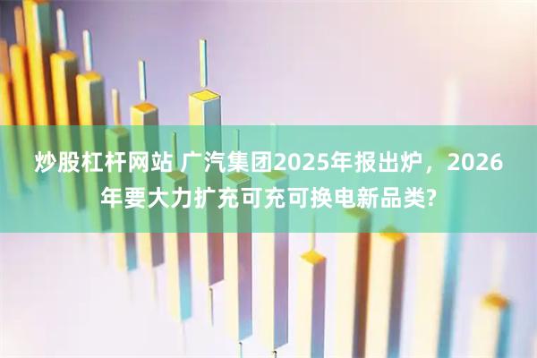 炒股杠杆网站 广汽集团2025年报出炉，2026年要大力扩充可充可换电新品类?