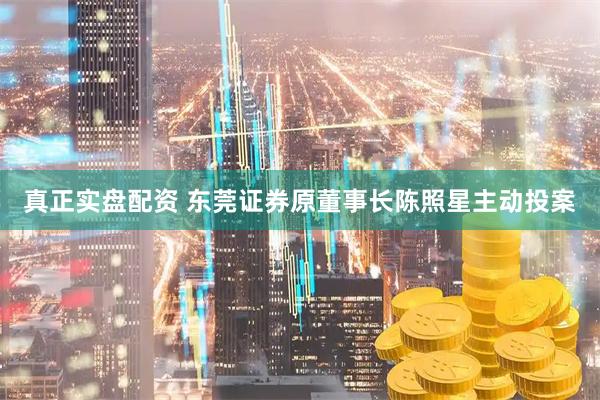 真正实盘配资 东莞证券原董事长陈照星主动投案